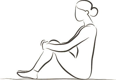 Frauensilhouette - sitzende Position