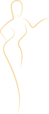 Frauensilhouette - stehende Frau mit rausgestreckter Hüfte